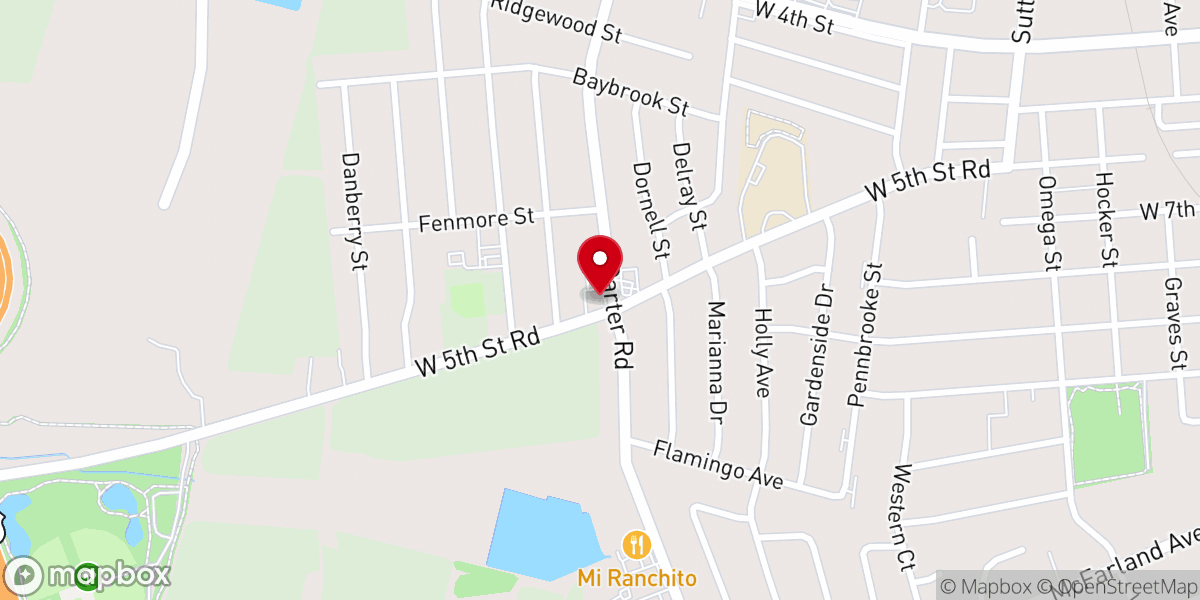Map showing location of Ridgewood Baptist Church