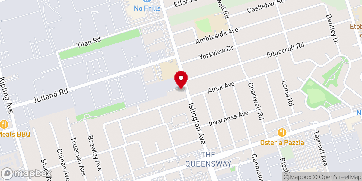 Map showing location of Queensway Baptist Church