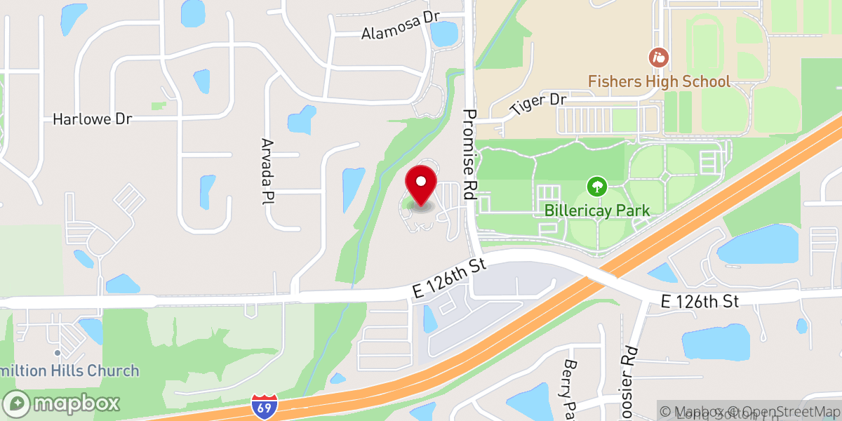 Map showing location of Geist Christian Church