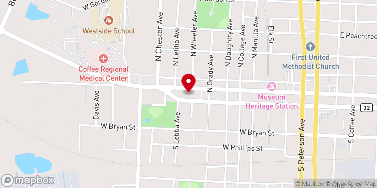 Map showing location of West Ward Church of God