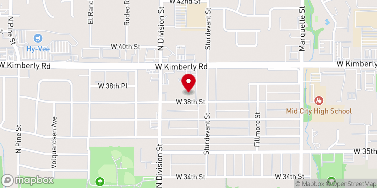 Map showing location of Faith United Church of Christ