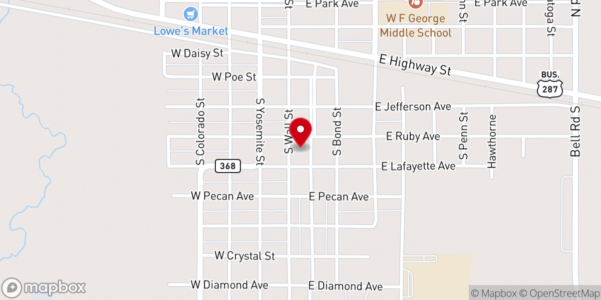 Map showing location of Faith Baptist Church