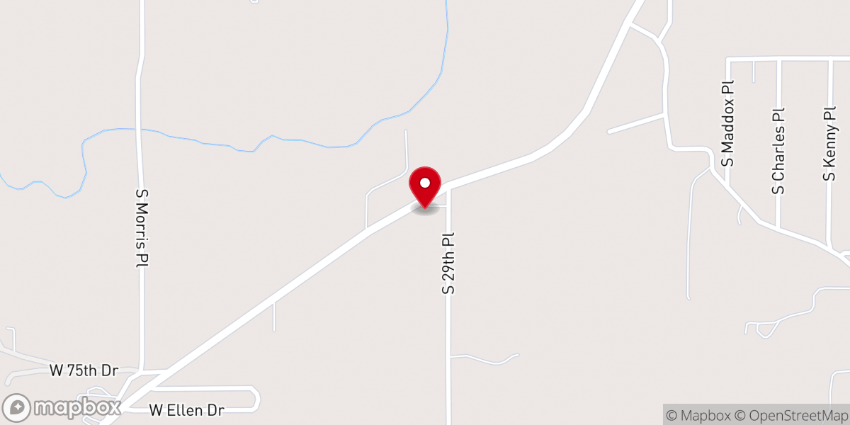 Map showing location of Prairie Park Baptist Church
