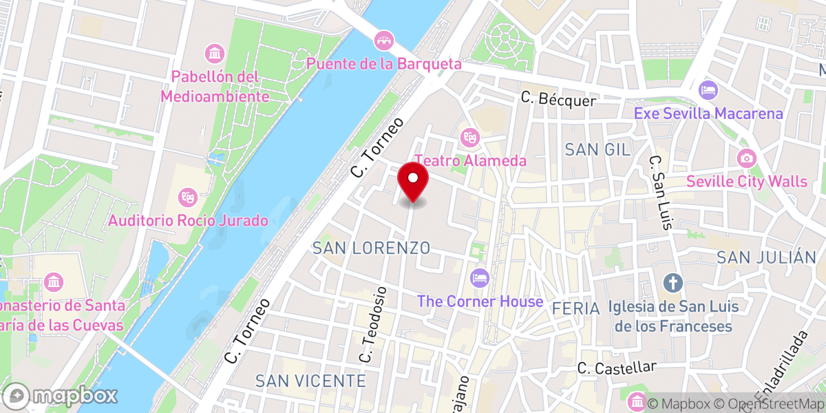 Map showing location of Antiguo convento de Santa Clara
