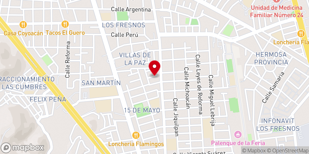 Map showing location of Iglesia Adventista del Séptimo Día (15 de Mayo)