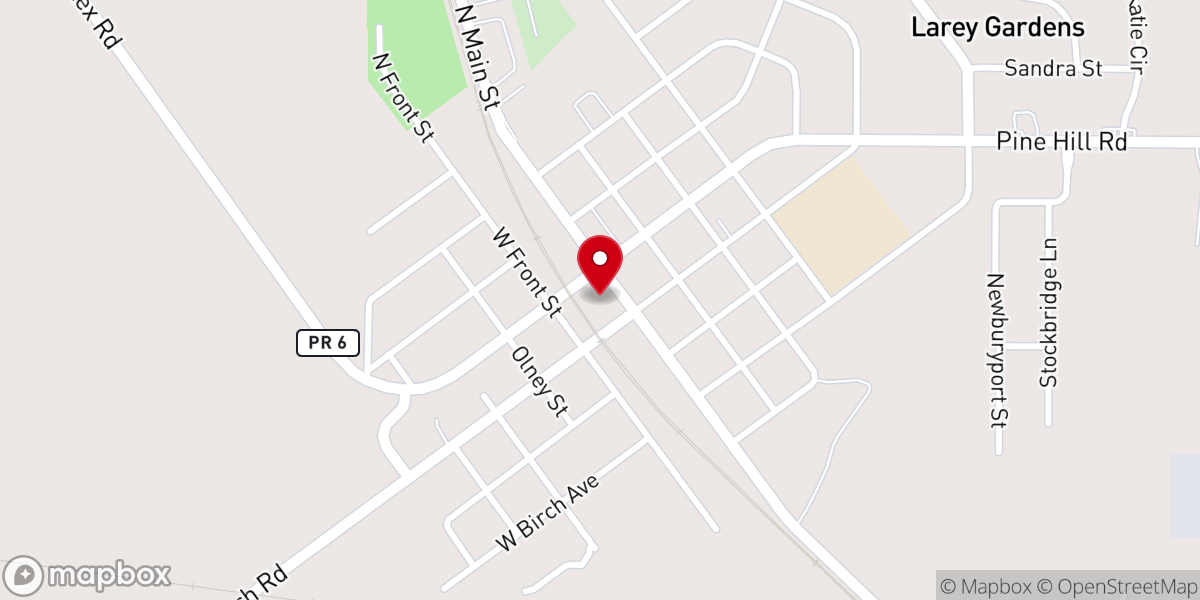 Map showing location of Blanchard Town Hall