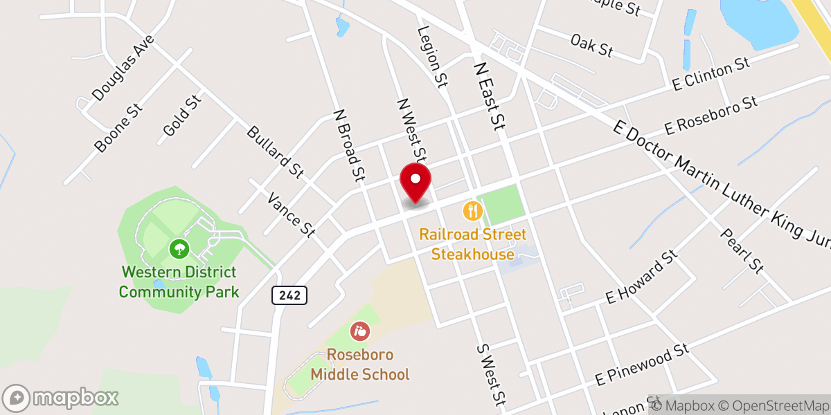 Map showing location of Sampson County Beatitude House