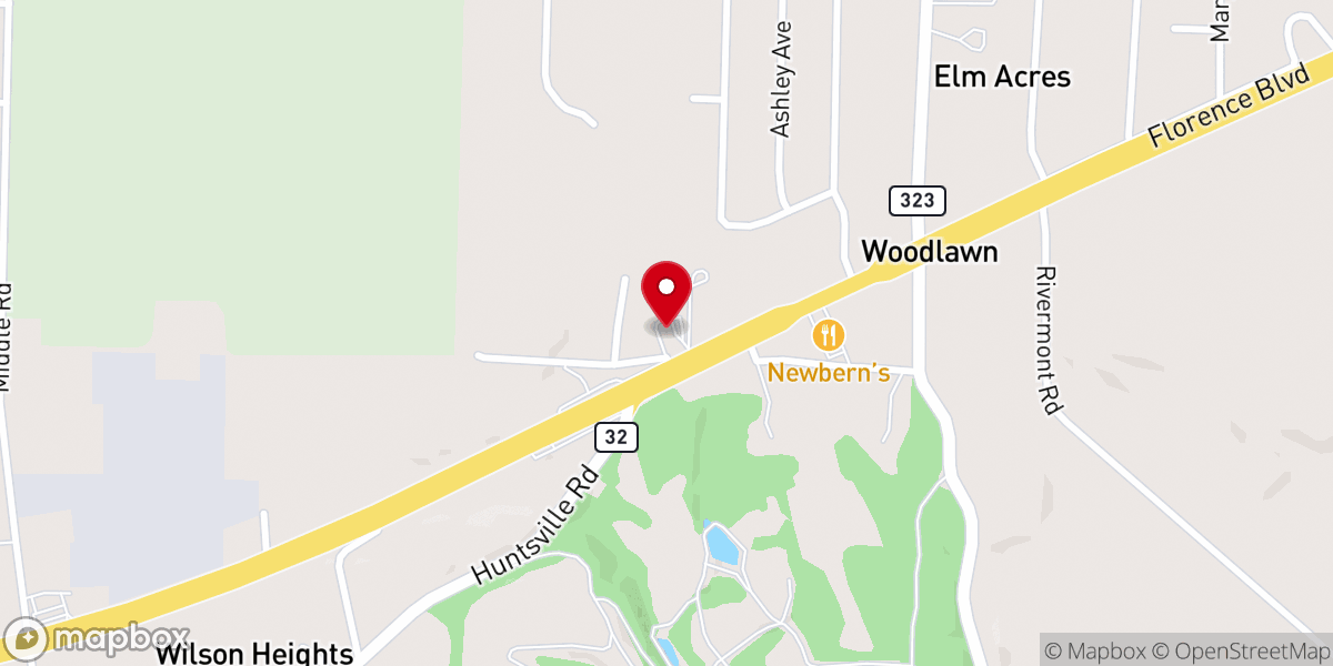 Map showing location of Florence Boulevard Missionary Baptist Church