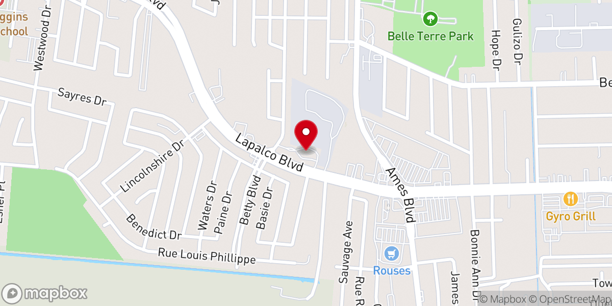 Map showing location of Marrero Trash Drop-Off Site