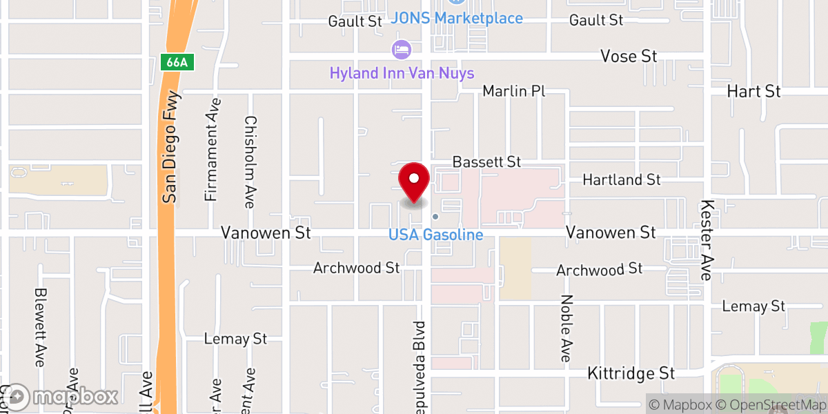 Map showing location of Sherman Oaks Mission