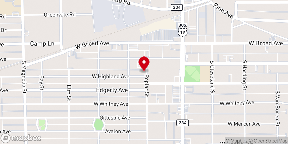 Map showing location of Zion Christian Fellowship