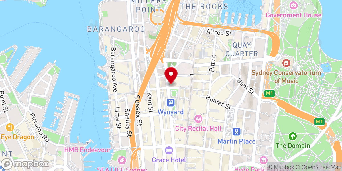 Map showing location of Scots Church Sydney
