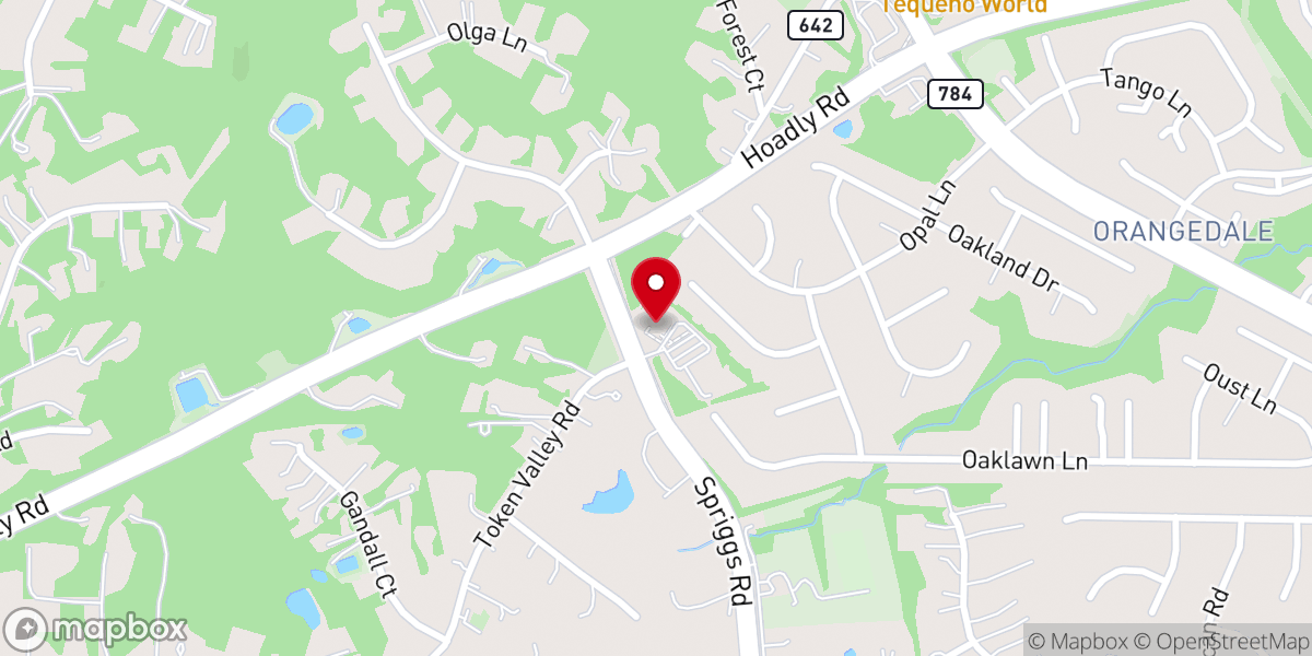 Map showing location of Spriggs Road Presbyterian Church