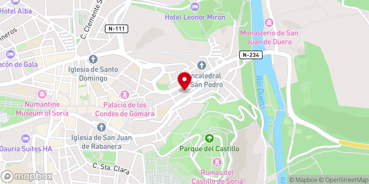 Map showing location of Ruinas de la Iglesia de San Nicolás