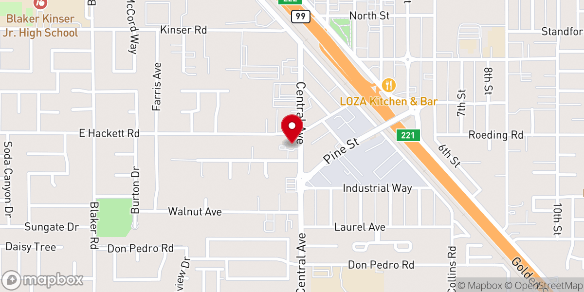 Map showing location of Hope Church