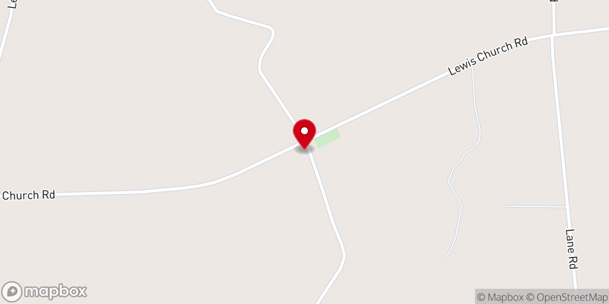 Map showing location of Lewis Primitive Baptist Church