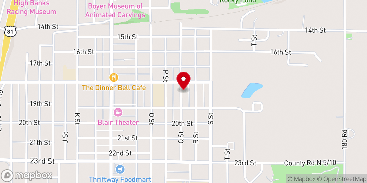 Map showing location of St. Edward Catholic Church Parish Hall