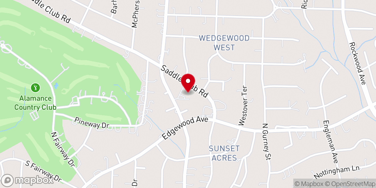 Map showing location of Covenant Presbyterian Church