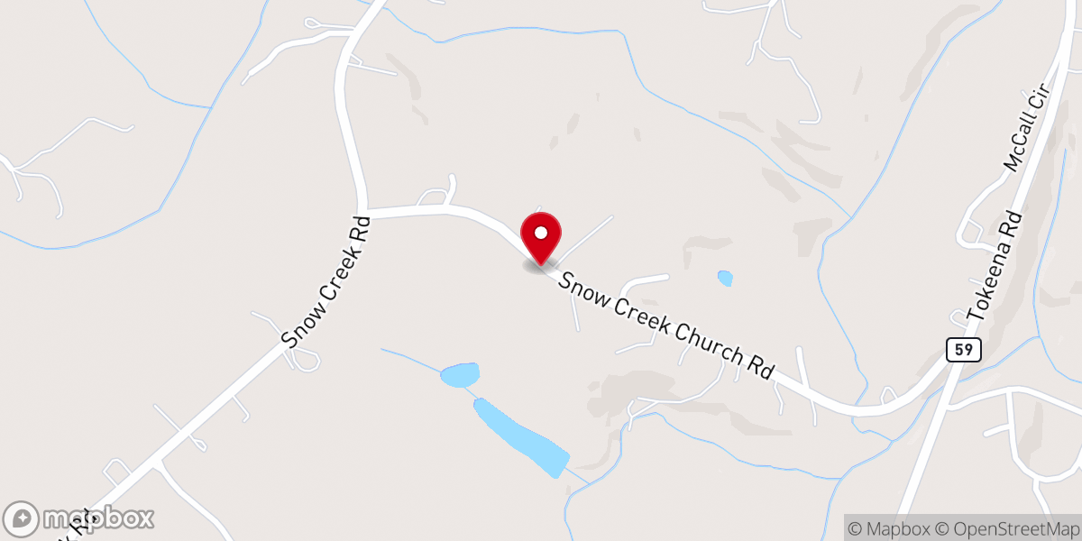 Map showing location of Snow Creek Church