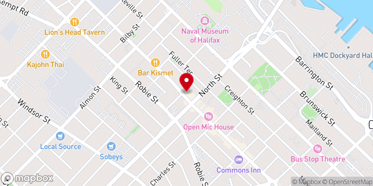 Map showing location of Italian Canadian Cultural Association of Nova Scotia