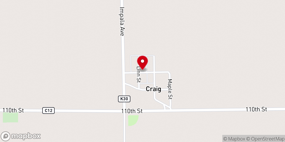 Map showing location of St John's Ev Lutheran Church