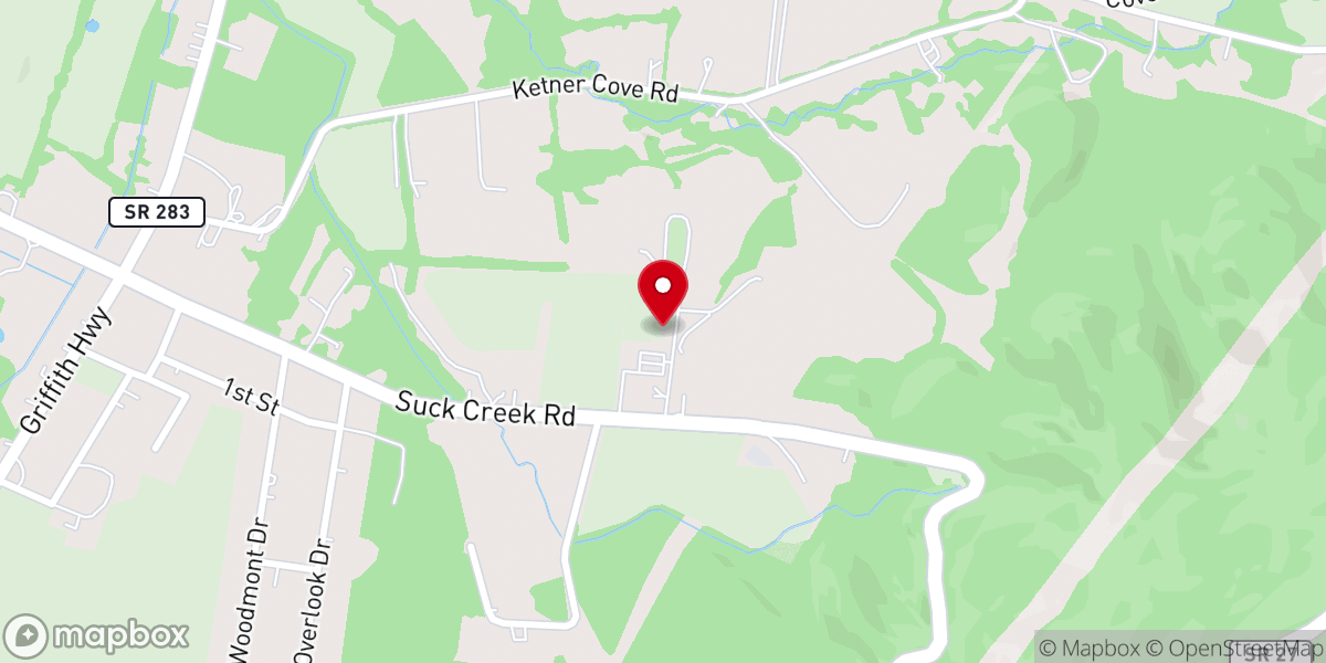 Map showing location of Crossroads Baptist Church