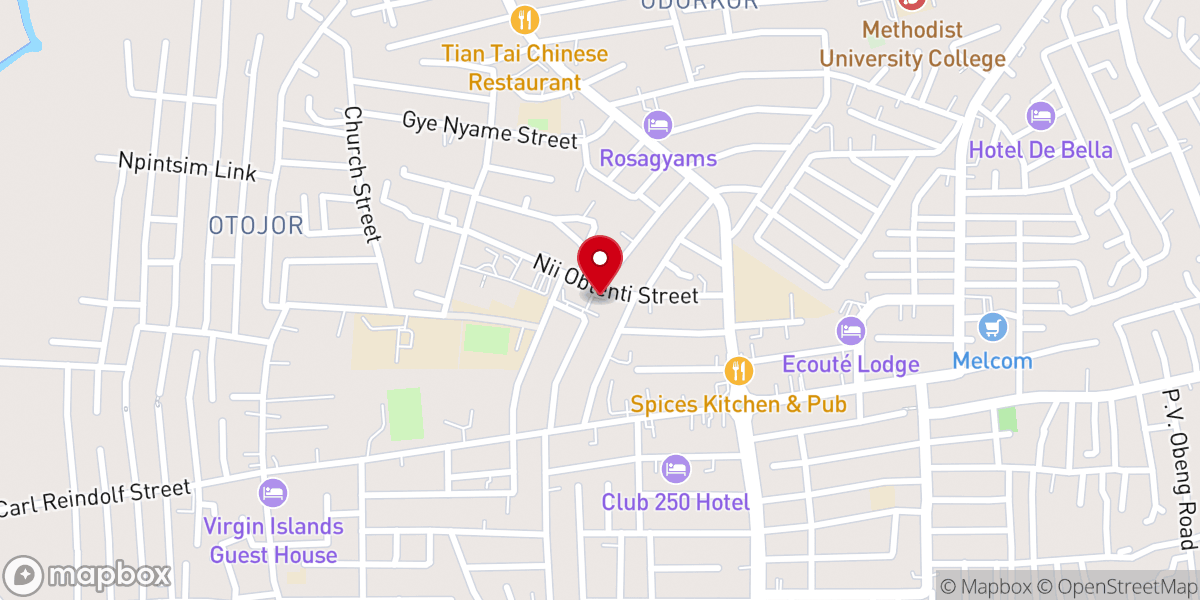 Map showing location of Mt. Olivet Methodist Society, Dansoman Accra