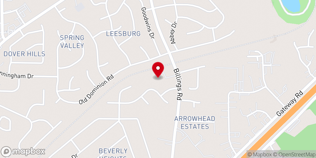 Map showing location of Calvary Free Will Baptist Church