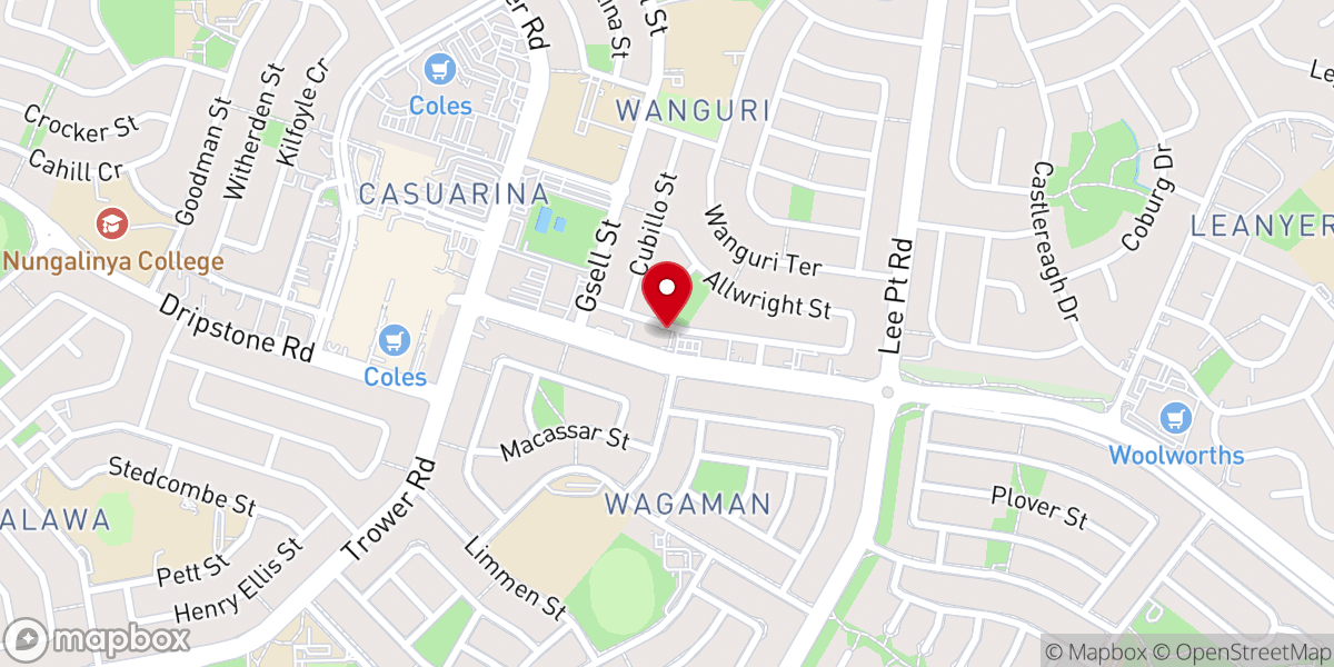 Map showing location of Potters House Christian Church Darwin