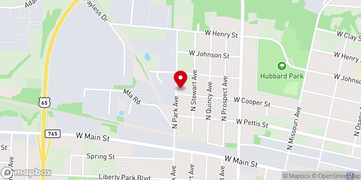 Map showing location of Bethany Baptist Church