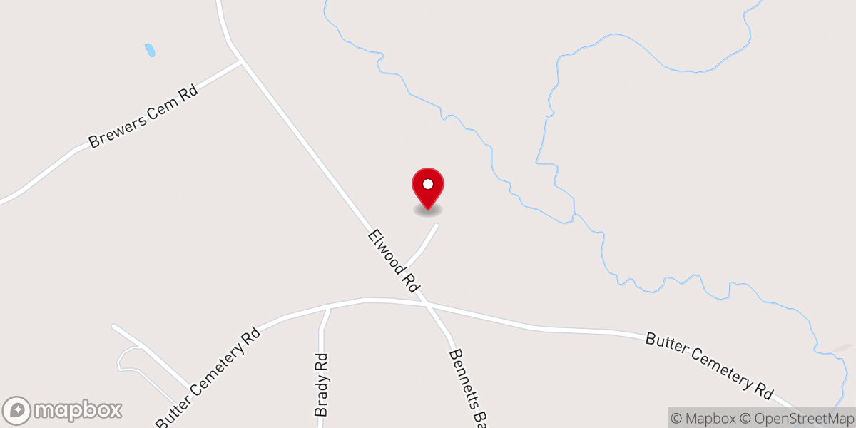 Map showing location of Elwood Baptist Church