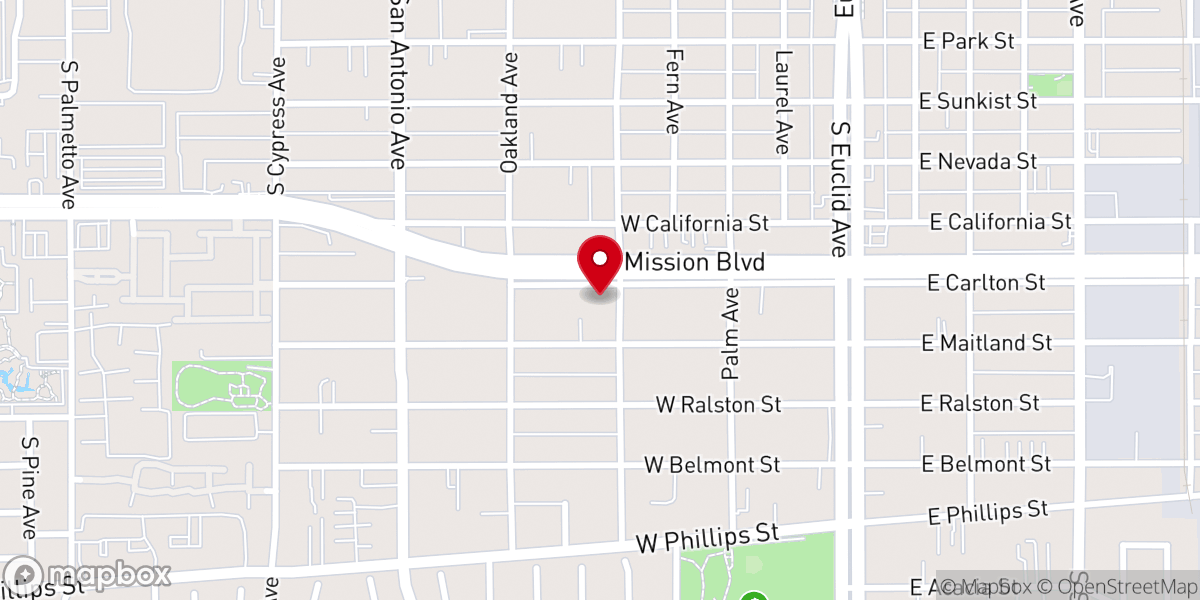 Map showing location of walk worthy church in ontario california