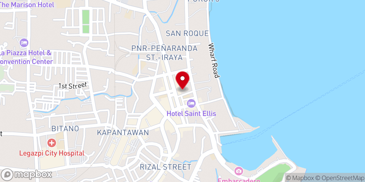 Map showing location of St. Raphael the Archangel Parish - Legazpi Port District