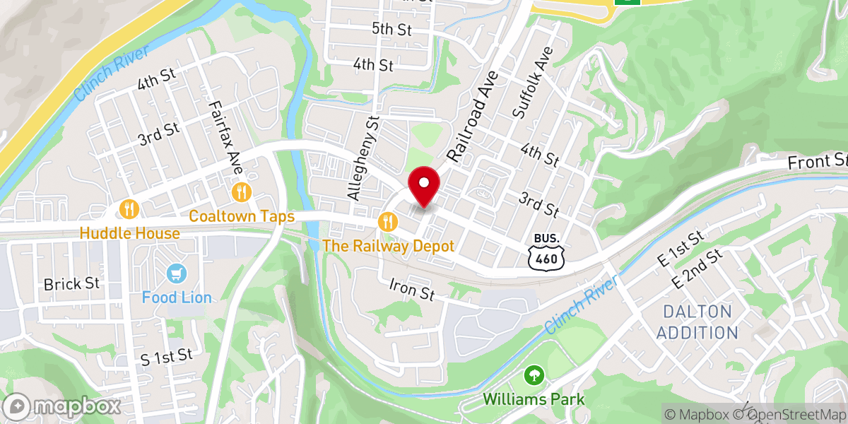 Map showing location of First Christian Church