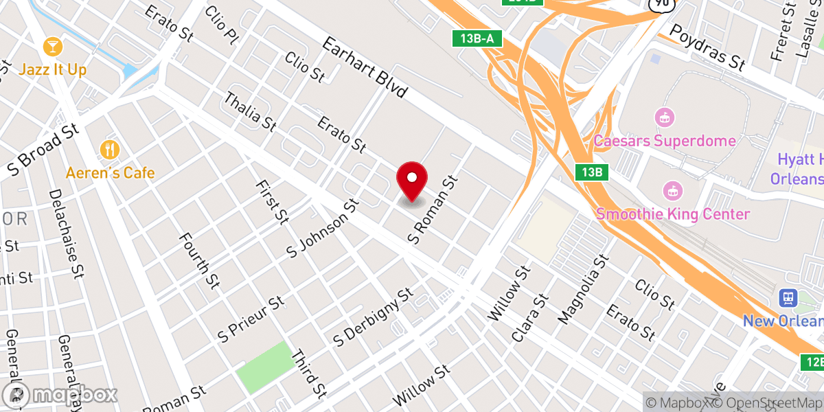 Map showing location of First Agape Baptist Church