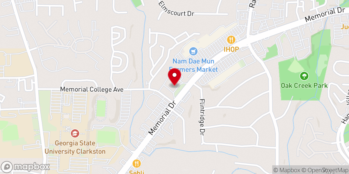 Map showing location of Memorial Drive Presbyterian