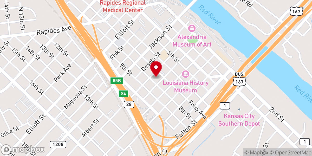 Map showing location of Rapides Parish Police Jury