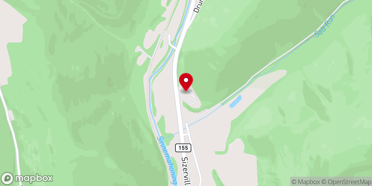 Map showing location of Emporium Alliance Church