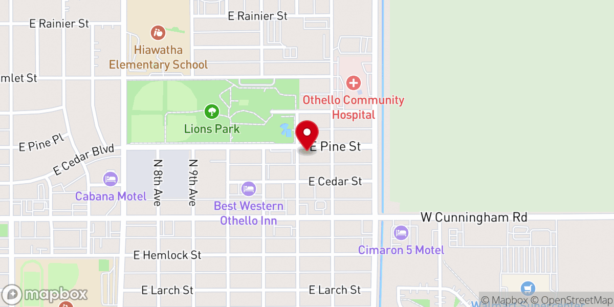Map showing location of Iglesia Adventista Hispana de Othello