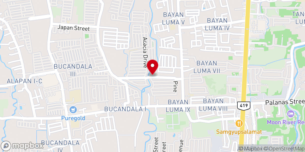 Map showing location of Bayan Luma Unida Evangelical Church