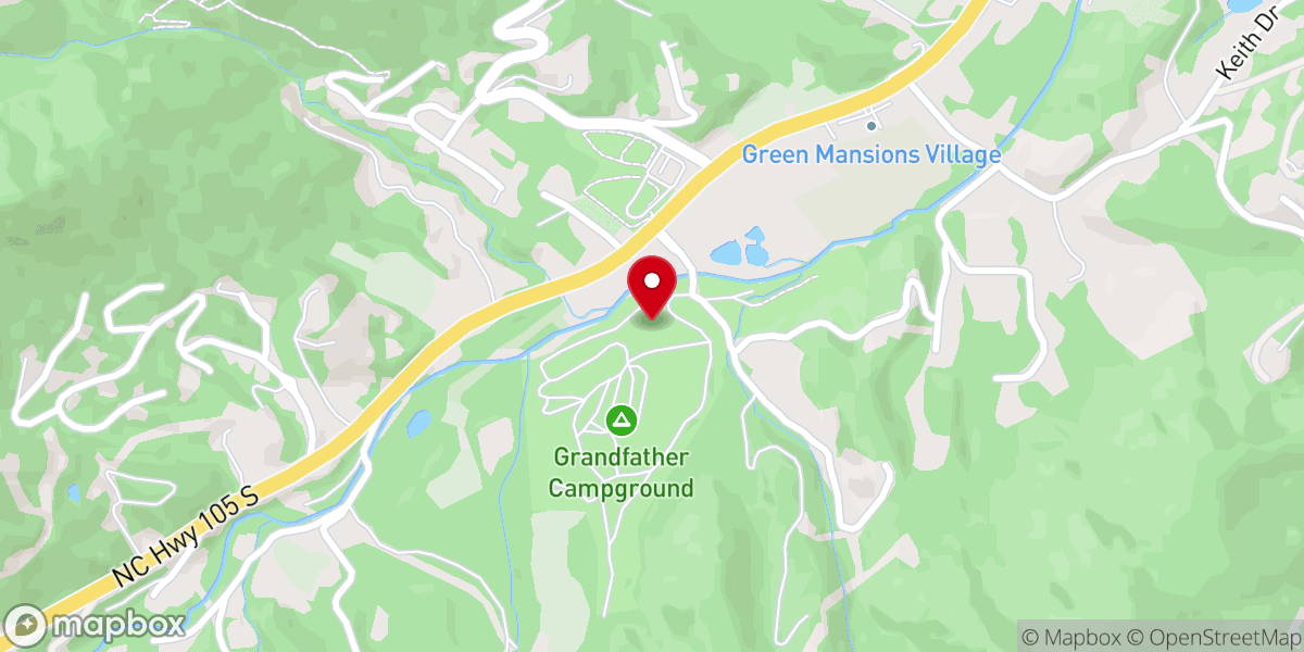Map showing location of Grandfather Campground