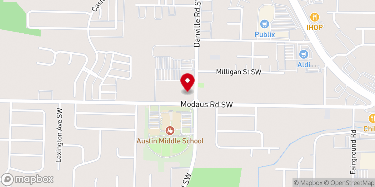 Map showing location of Decatur Alabama Family History Center