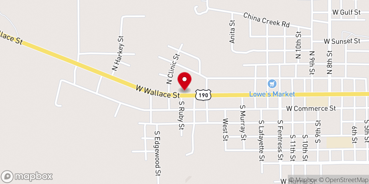 Map showing location of Westside Church of Christ