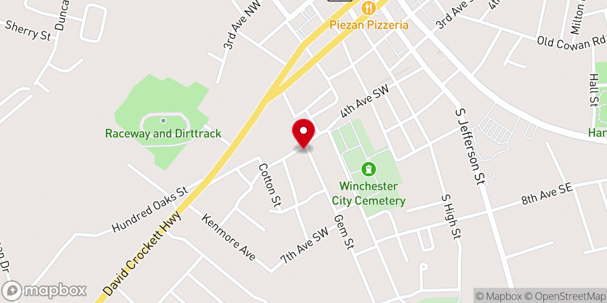 Map showing location of Shepherd Street Pentecostal