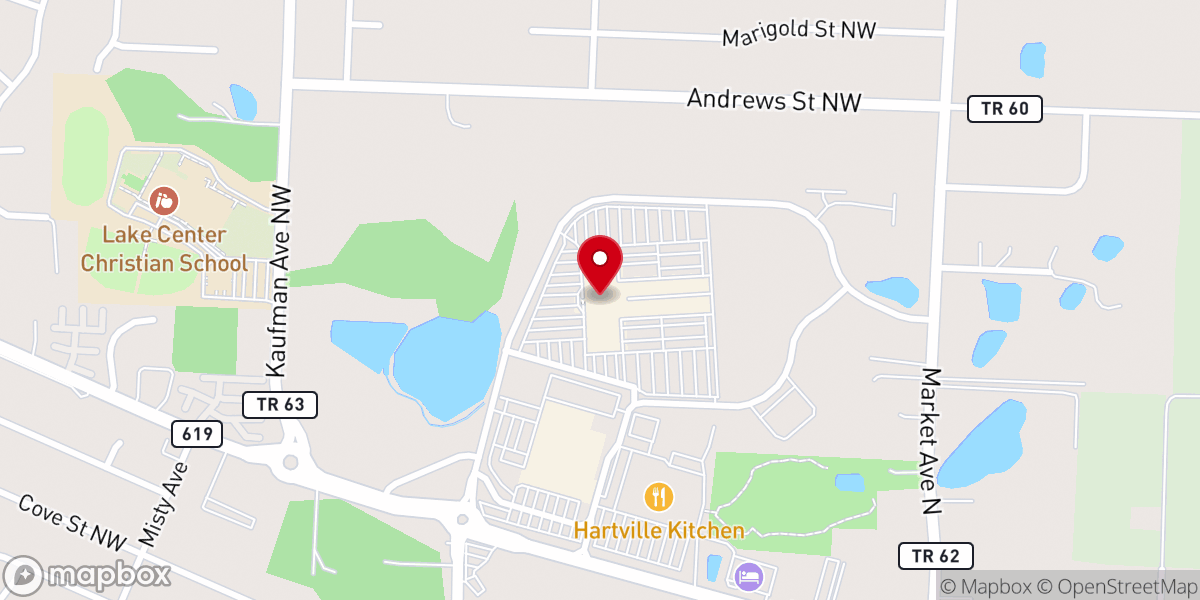 Map showing location of Hartville MarketPlace & Flea Market