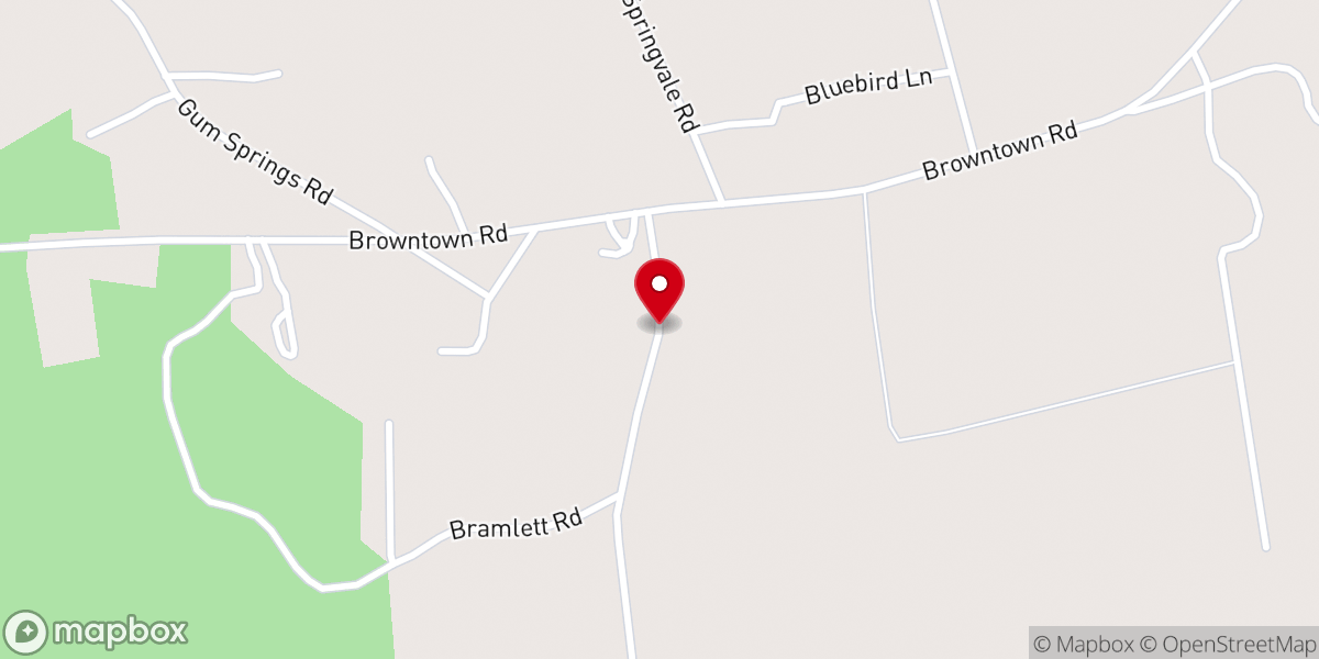 Map showing location of Browntown Church