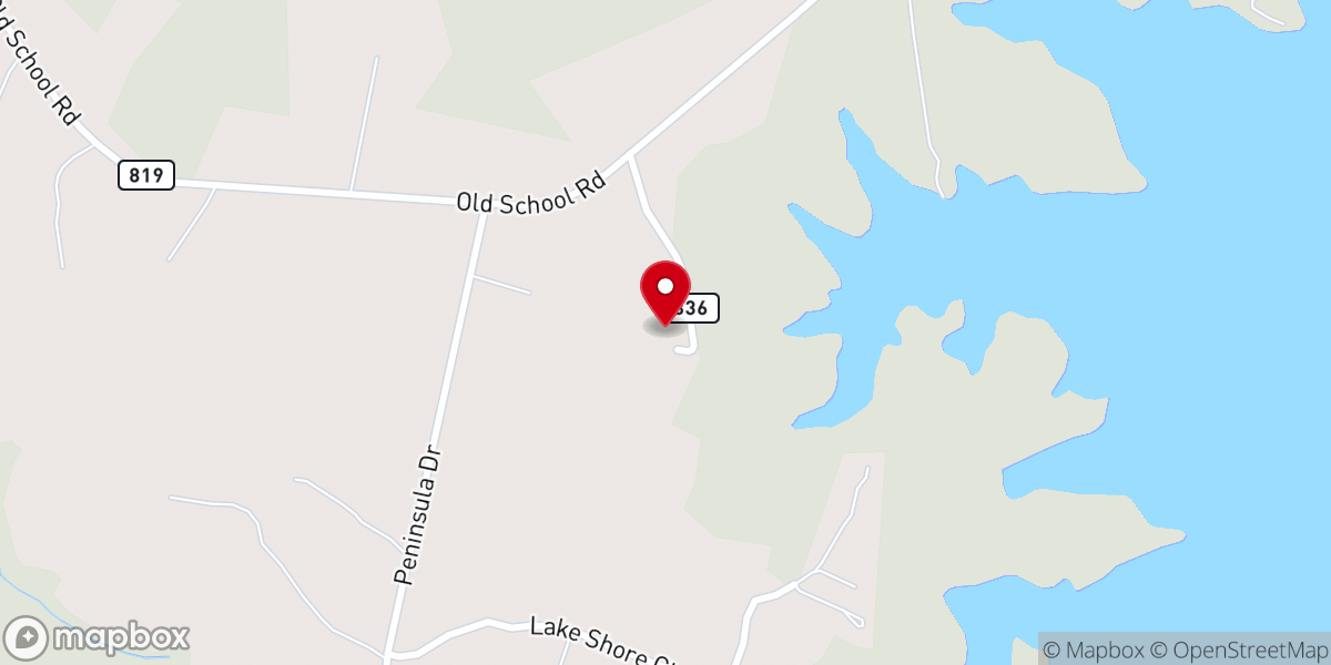 Map showing location of Cedar Grove Baptist