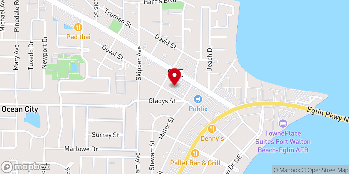 Map showing location of Iglesia Pentecostal Unida Hispana Fort Walton