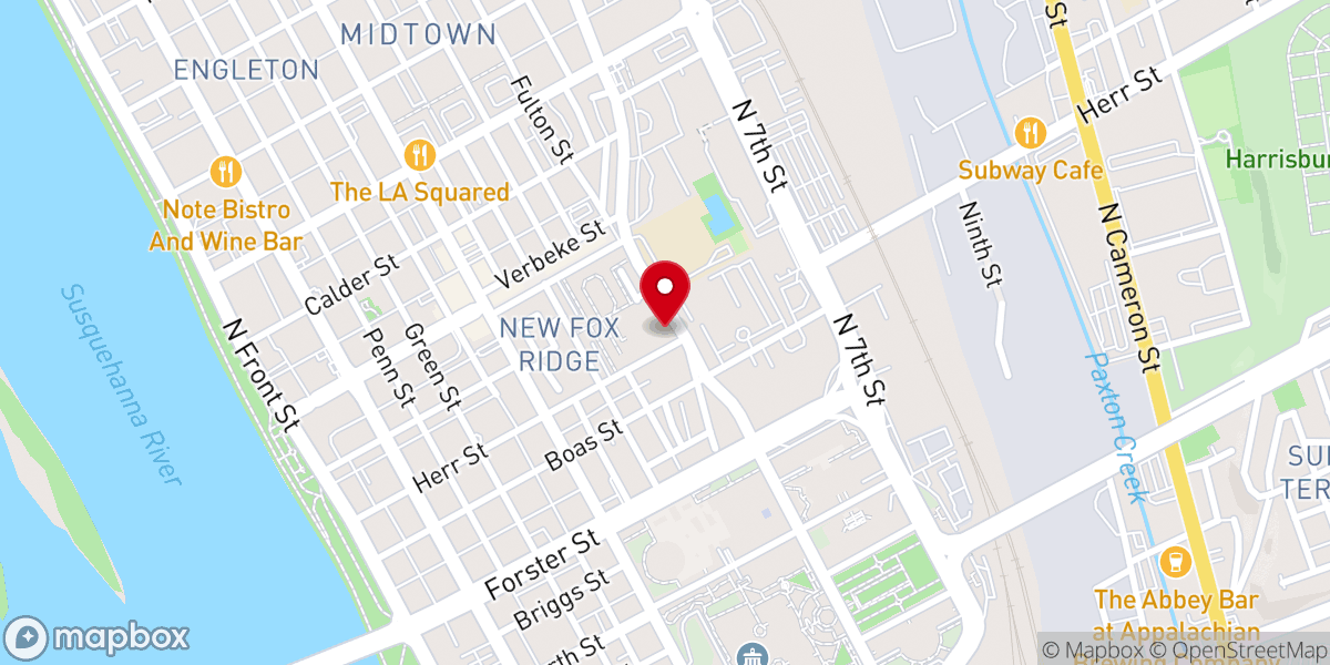 Map showing location of Harrisburg Quaker Meeting, Harrisburg Friends Meeting