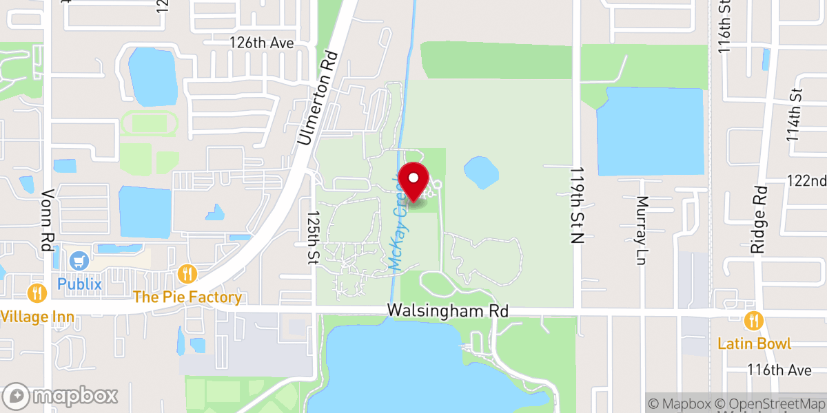 Map showing location of Florida Botanical Gardens